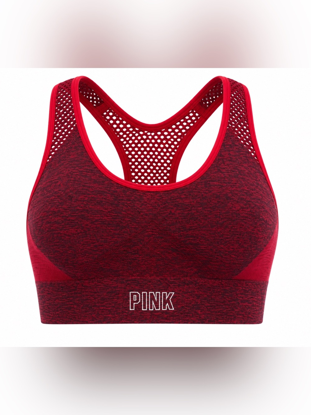PINK Victoria's Secret Seamless Racerback Sports Bra in Deep Red